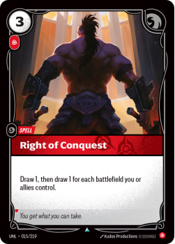 Right of Conquest (FOIL) single card from Riftbound : League of Legends Card Game