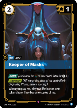 Keeper of Masks single card from Riftbound : League of Legends Card Game