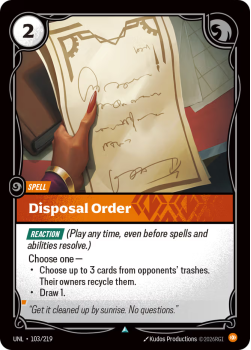 Disposal Order single card from Riftbound : League of Legends Card Game