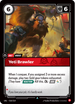 Yeti Brawler (FOIL) single card from Riftbound : League of Legends Card Game