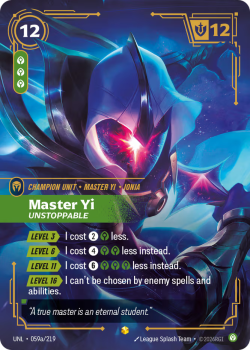 Master Yi, Unstoppable (Alternate Art) single card from Riftbound : League of Legends Card Game