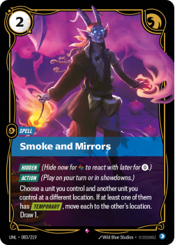 Smoke and Mirrors single card from Riftbound : League of Legends Card Game