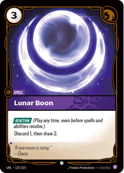 Lunar Boon single card from Riftbound : League of Legends Card Game