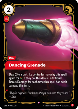 Dancing Grenade single card from Riftbound : League of Legends Card Game