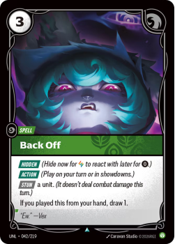 Back Off (FOIL) single card from Riftbound : League of Legends Card Game