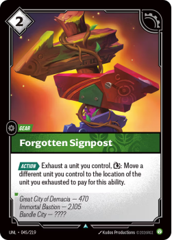 Forgotten Signpost (FOIL) single card from Riftbound : League of Legends Card Game