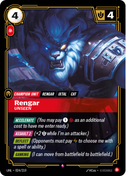 Rengar, Unseen single card from Riftbound : League of Legends Card Game