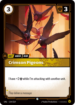 Crimson Pigeons (FOIL) single card from Riftbound : League of Legends Card Game