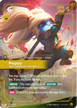 Poppy, Defender of the Meek single card from Riftbound : League of Legends Card Game