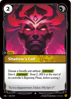 Shadow's Call (FOIL) single card from Riftbound : League of Legends Card Game