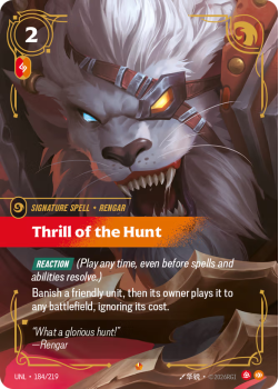 Thrill of the Hunt single card from Riftbound : League of Legends Card Game
