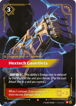 Hextech Gauntlets single card from Riftbound : League of Legends Card Game