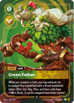 Green Father single card from Riftbound : League of Legends Card Game