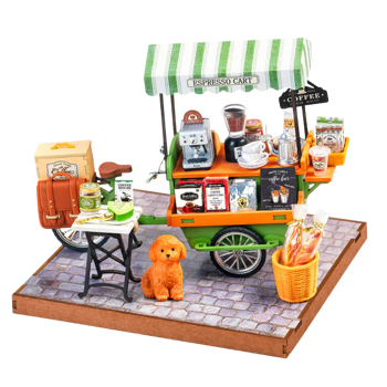 Rolife Aromatic Coffee Cart DIY Miniature House DG182