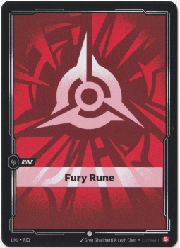 Fury Rune single card from Riftbound : League of Legends Card Game