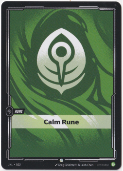 Calm Rune single card from Riftbound : League of Legends Card Game