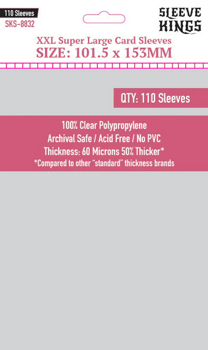 Sleeve Kings XXL Super Large Game Card Sleeves (101.5x153mm) 110 Pack, 60 Micron, SKS-8832