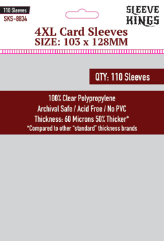 Sleeve Kings 4XL Game Card Sleeves (103x128mm) 110 Pack, 60 Micron, SKS-8834