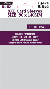 Sleeve Kings 8XL Game Card Sleeves (90x140mm) 110 Pack, 60 Micron, SKS-8839