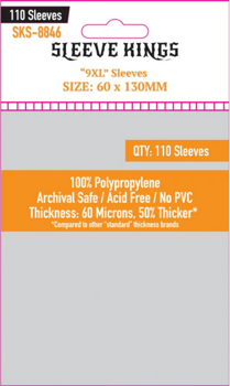 Sleeve Kings 9XL Game Card Sleeves (60x130mm) 110 Pack, 60 Microns, SKS-8846