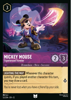 Mickey Mouse - Experienced Traveler single card from Disney Lorcana