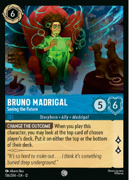 Bruno Madrigal - Seeing the Future (FOIL) single card from Disney Lorcana