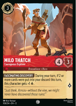 Milo Thatch - Courageous Explorer (FOIL) single card from Disney Lorcana