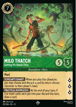 Milo Thatch - Getting His Hands Dirty single card from Disney Lorcana