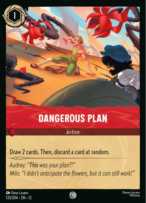 disney lorcana single cards and write your legend Dangerous Plan (FOIL) : 133/204