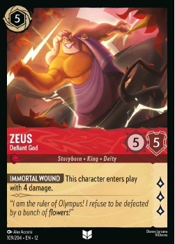 Zeus - Defiant God single card from Disney Lorcana