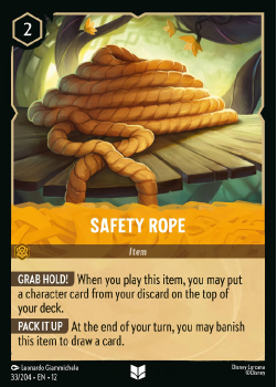 Safety Rope single card from Disney Lorcana