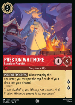 Preston Whitmore - Expedition Financier (FOIL) single card from Disney Lorcana