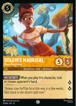 Dolores Madrigal - Hears Everything single card from Disney Lorcana
