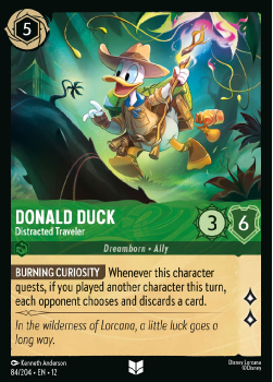 Donald Duck - Distracted Traveler single card from Disney Lorcana