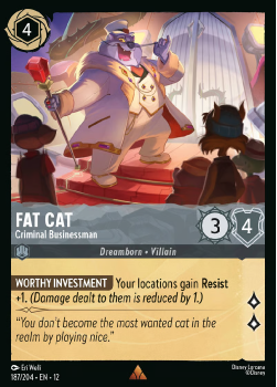 Fat Cat - Criminal Businessman single card from Disney Lorcana