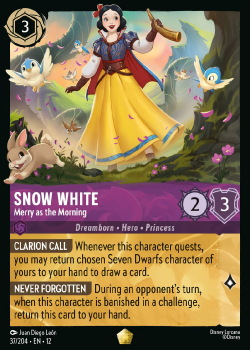 Snow White - Merry as the Morning single card from Disney Lorcana