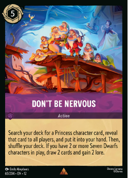 Don't Be Nervous single card from Disney Lorcana