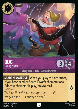 Doc - Taking Notes (FOIL) single card from Disney Lorcana
