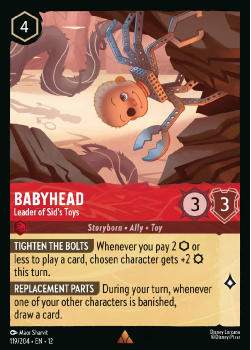 Babyhead - Leader of Sid's Toys single card from Disney Lorcana