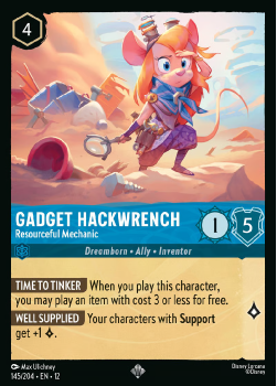 Gadget Hackwrench - Resourceful Mechanic single card from Disney Lorcana