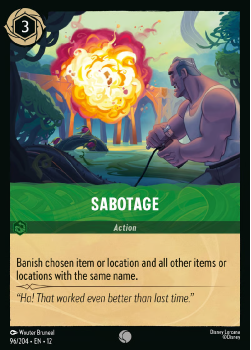 Sabotage (FOIL) single card from Disney Lorcana