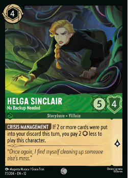 Helga Sinclair - No Backup Needed (FOIL) single card from Disney Lorcana