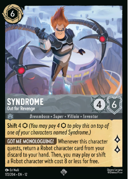 Syndrome - Out for Revenge single card from Disney Lorcana