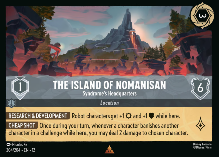 The Island of Nomanisan - Syndrome's Headquarters (FOIL) single card from Disney Lorcana