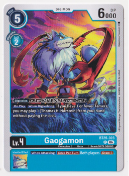 Gaogamon single card from Digimon