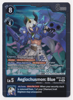 Aegiochusmon: Blue single card from Digimon