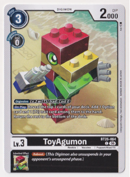 ToyAgumon single card from Digimon