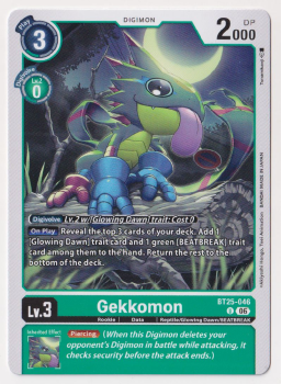 Gekkomon single card from Digimon