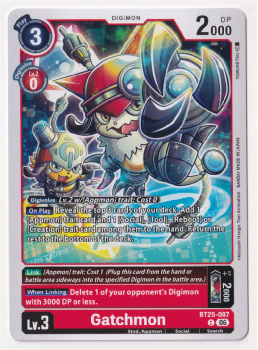 Gatchmon single card from Digimon