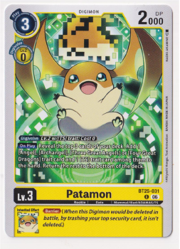 Patamon single card from Digimon
